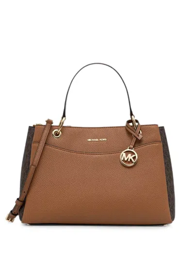 Michael Michael Kors Logo-print Pebbled-leather Tote Bag In Red