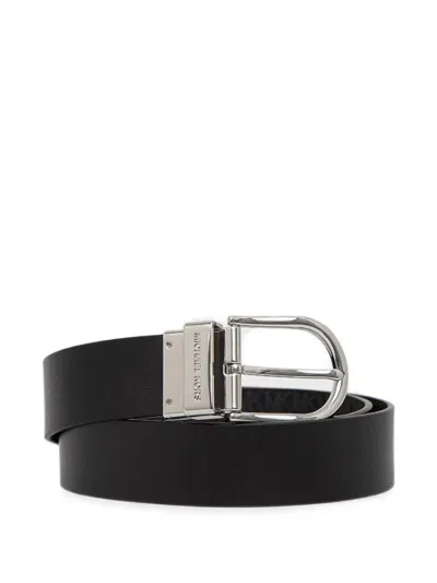 Michael Michael Kors Logo-print Reversible Belt In Black