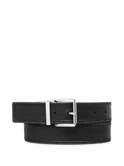 Michael Michael Kors Logo-print Reversible Belt In Black