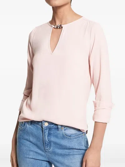 Michael Michael Kors Long Sleeve Blouse In Pink