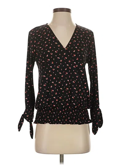 Pre-owned Michael Michael Kors Long Sleeve Blouse In Black