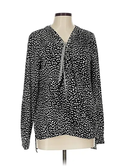 Pre-owned Michael Michael Kors Long Sleeve Blouse In Black