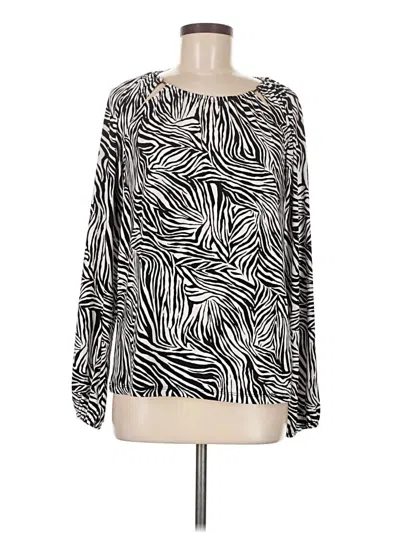 Pre-owned Michael Michael Kors Long Sleeve Blouse In Black