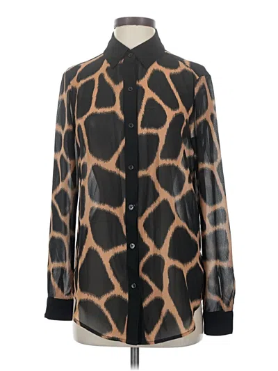 Pre-owned Michael Michael Kors Long Sleeve Blouse In Black