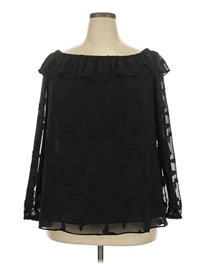 Pre-owned Michael Michael Kors Long Sleeve Blouse In Black