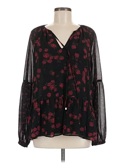 Pre-owned Michael Michael Kors Long Sleeve Blouse In Black
