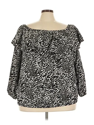 Michael Michael Kors Long Sleeve Blouse In Black