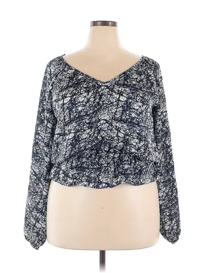 Pre-owned Michael Michael Kors Long Sleeve Blouse In Blue