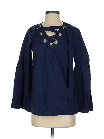 Pre-owned Michael Michael Kors Long Sleeve Blouse In Blue