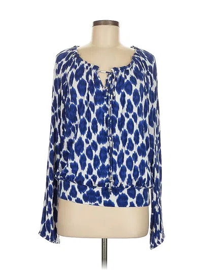 Pre-owned Michael Michael Kors Long Sleeve Blouse In Blue