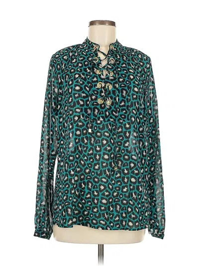 Pre-owned Michael Michael Kors Long Sleeve Blouse In Blue