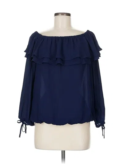 Pre-owned Michael Michael Kors Long Sleeve Blouse In Blue