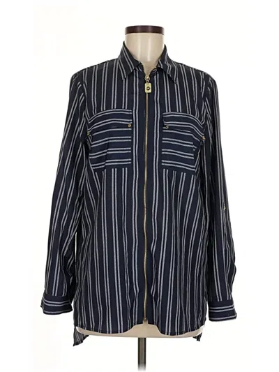 Pre-owned Michael Michael Kors Long Sleeve Blouse In Blue