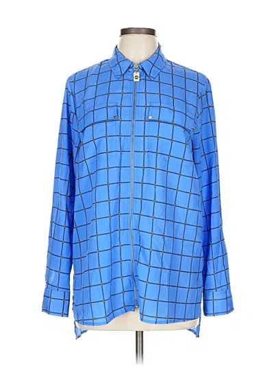 Pre-owned Michael Michael Kors Long Sleeve Blouse In Blue