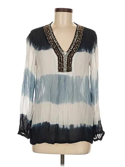 Pre-owned Michael Michael Kors Long Sleeve Blouse In Blue