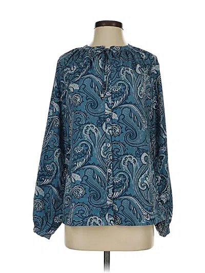 Pre-owned Michael Michael Kors Long Sleeve Blouse In Blue