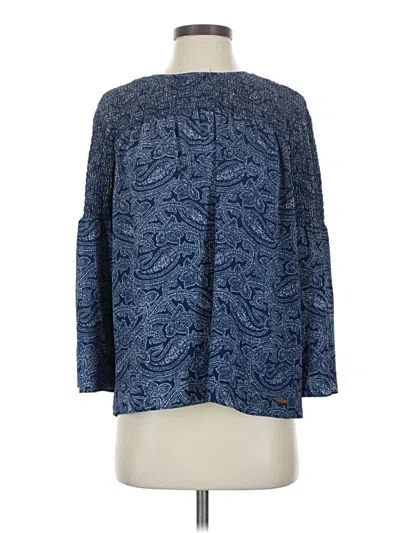 Pre-owned Michael Michael Kors Long Sleeve Blouse In Blue