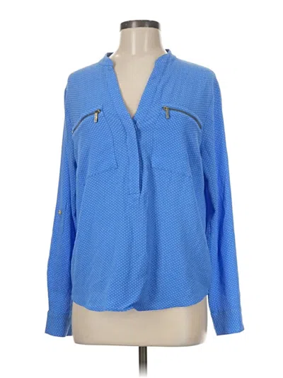 Pre-owned Michael Michael Kors Long Sleeve Blouse In Blue