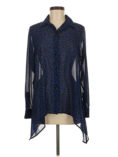 Pre-owned Michael Michael Kors Long Sleeve Blouse In Blue