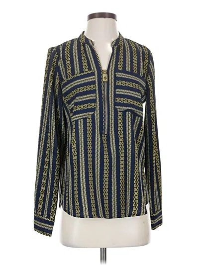 Pre-owned Michael Michael Kors Long Sleeve Blouse In Blue