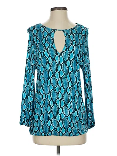 Pre-owned Michael Michael Kors Long Sleeve Blouse In Blue