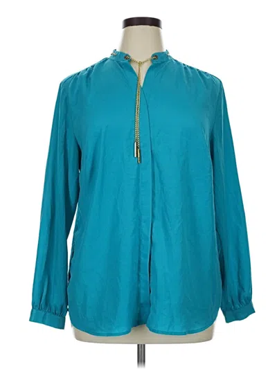 Pre-owned Michael Michael Kors Long Sleeve Blouse In Blue