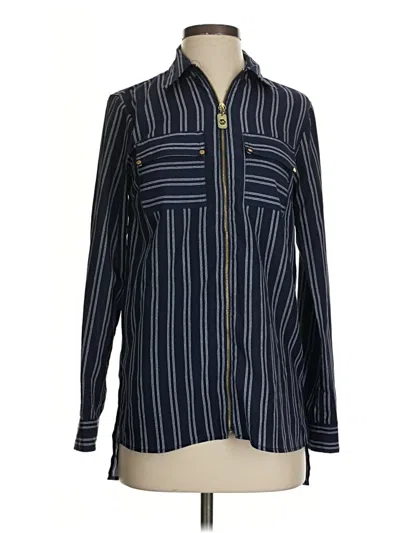 Pre-owned Michael Michael Kors Long Sleeve Blouse In Blue