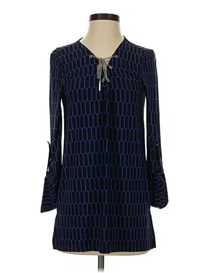 Pre-owned Michael Michael Kors Long Sleeve Blouse In Blue