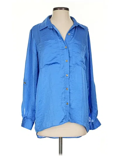 Pre-owned Michael Michael Kors Long Sleeve Blouse In Blue