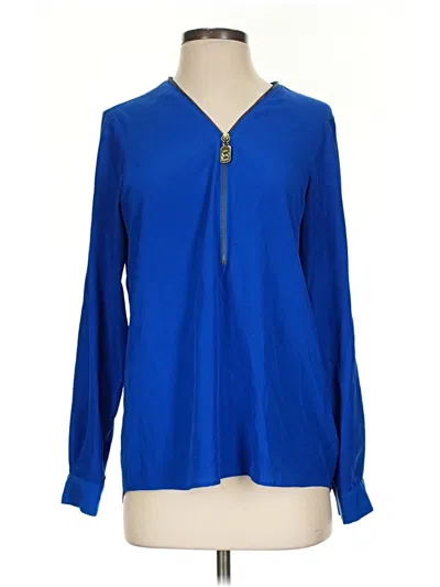 Pre-owned Michael Michael Kors Long Sleeve Blouse In Blue