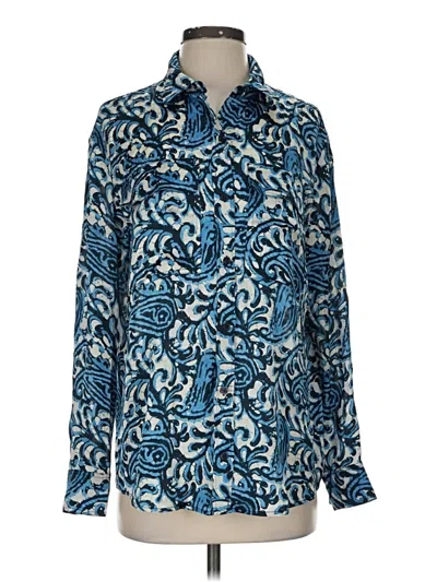 Pre-owned Michael Michael Kors Long Sleeve Blouse In Blue