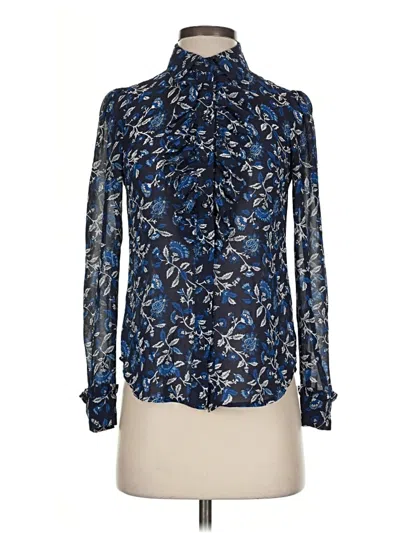 Pre-owned Michael Michael Kors Long Sleeve Blouse In Blue