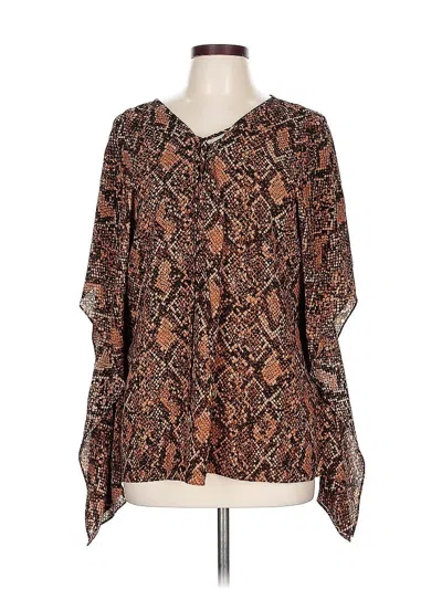 Pre-owned Michael Michael Kors Long Sleeve Blouse In Brown