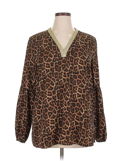 Pre-owned Michael Michael Kors Long Sleeve Blouse In Brown