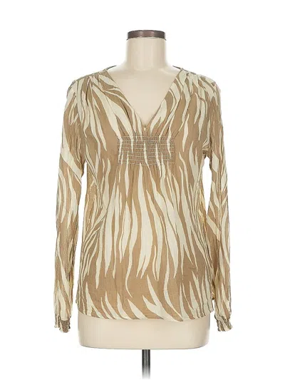 Pre-owned Michael Michael Kors Long Sleeve Blouse In Brown