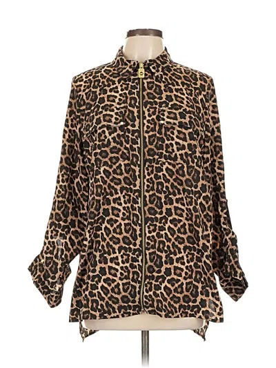 Pre-owned Michael Michael Kors Long Sleeve Blouse In Brown