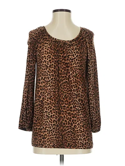 Pre-owned Michael Michael Kors Long Sleeve Blouse In Brown