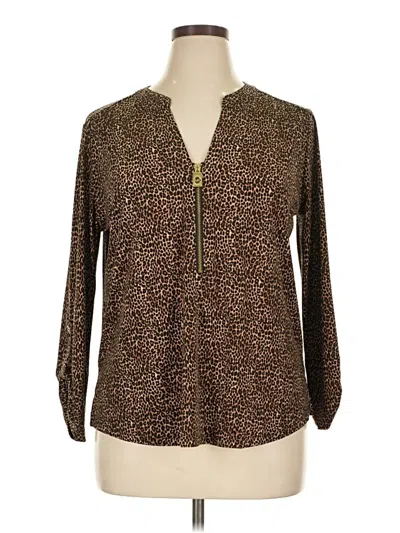 Pre-owned Michael Michael Kors Long Sleeve Blouse In Brown