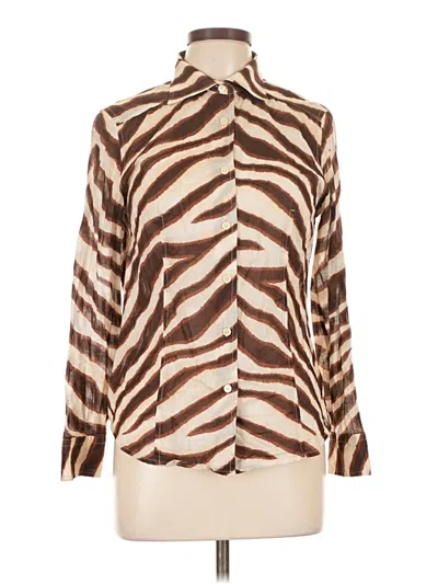 Pre-owned Michael Michael Kors Long Sleeve Blouse In Brown