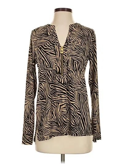 Pre-owned Michael Michael Kors Long Sleeve Blouse In Brown
