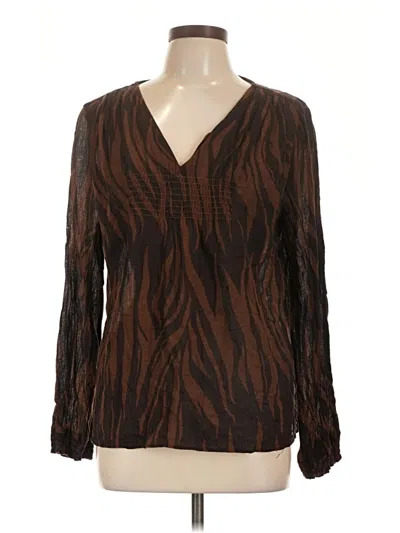 Pre-owned Michael Michael Kors Long Sleeve Blouse In Brown