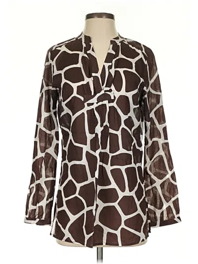 Pre-owned Michael Michael Kors Long Sleeve Blouse In Brown
