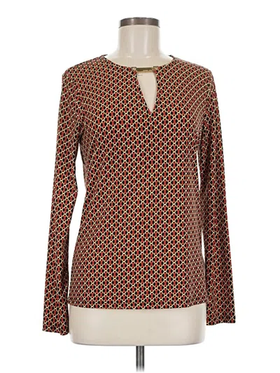 Pre-owned Michael Michael Kors Long Sleeve Blouse In Brown