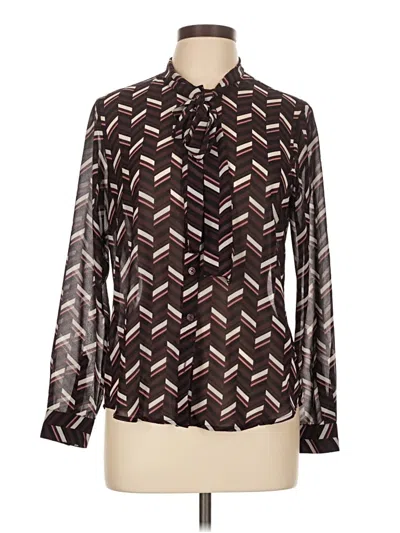 Pre-owned Michael Michael Kors Long Sleeve Blouse In Brown