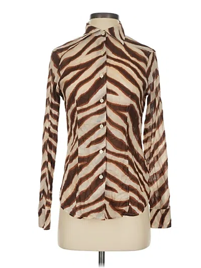Pre-owned Michael Michael Kors Long Sleeve Blouse In Brown