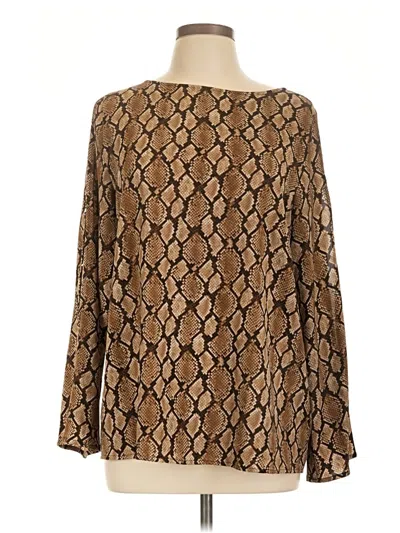 Pre-owned Michael Michael Kors Long Sleeve Blouse In Brown
