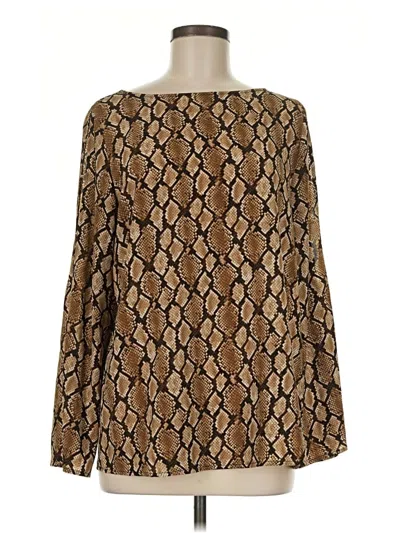 Pre-owned Michael Michael Kors Long Sleeve Blouse In Brown