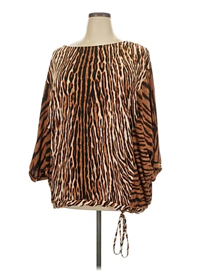 Pre-owned Michael Michael Kors Long Sleeve Blouse In Brown