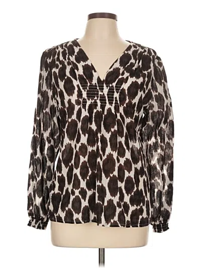Pre-owned Michael Michael Kors Long Sleeve Blouse In Brown