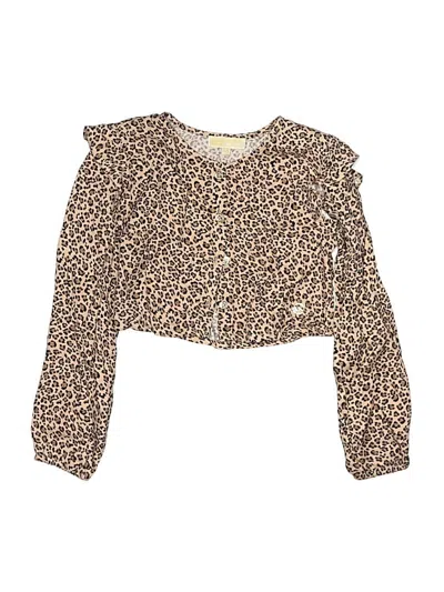 Pre-owned Michael Michael Kors Kids' Long Sleeve Blouse In Brown